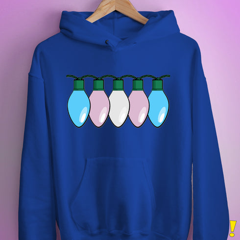 Transgender Pride Flag Christmas Lights Hoodie - Royal Blue